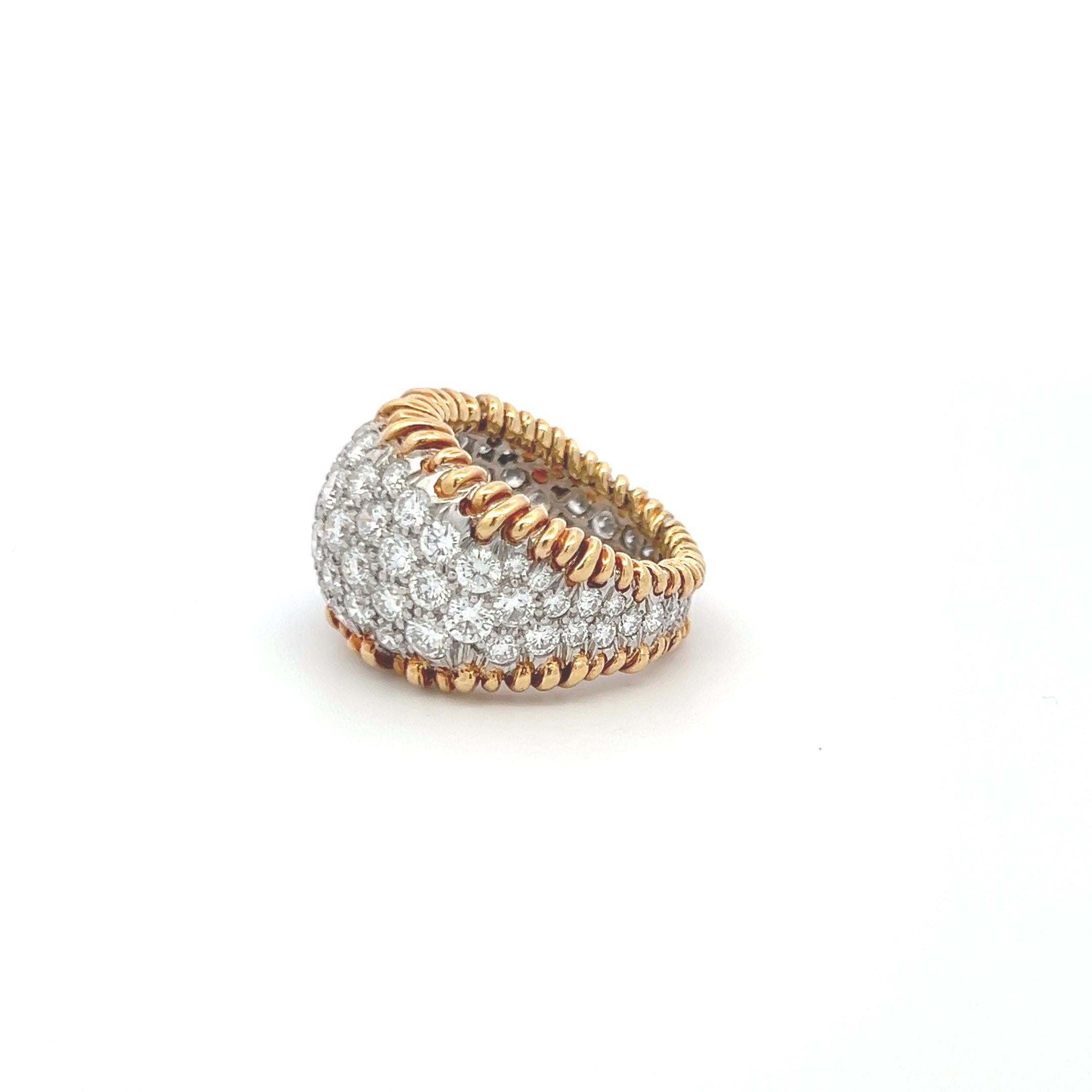 De las mujeres Tiffany & Co Anillo de cóctel de oro bicolor de 18 quilates con diamante brillante redondo de 5,00 quilates en venta