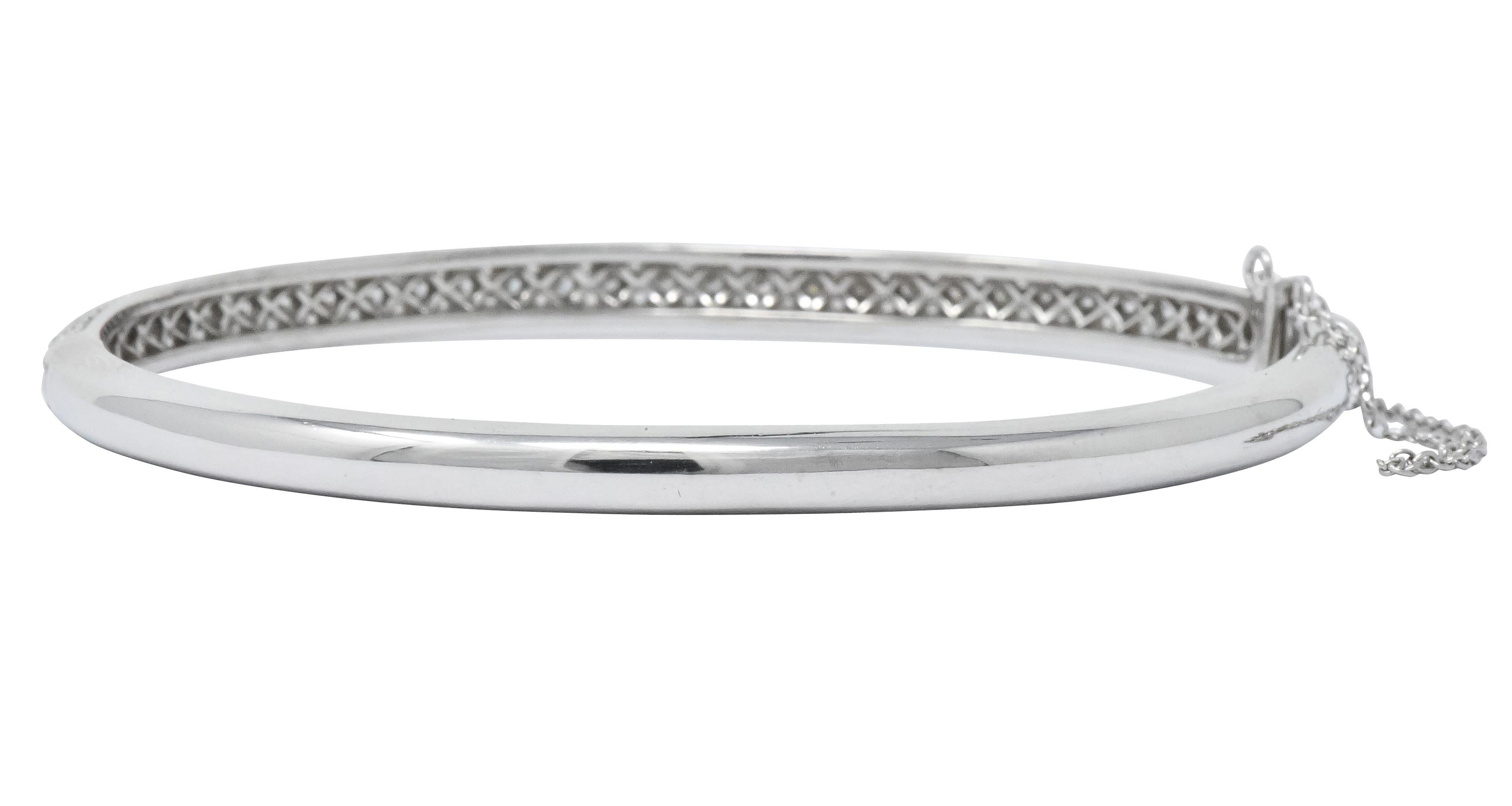 Round Cut Tiffany & Co. 5.00 Carat Round Brilliant Diamond Platinum Bangle Bracelet
