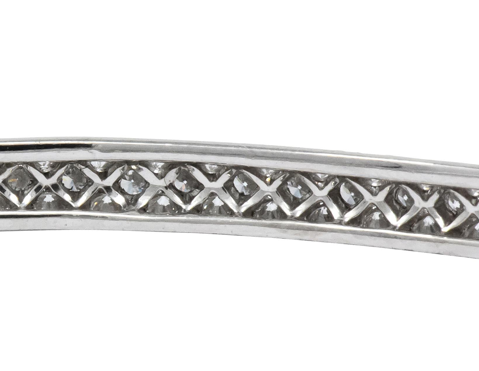 Tiffany & Co. 5.00 Carat Round Brilliant Diamond Platinum Bangle Bracelet 1