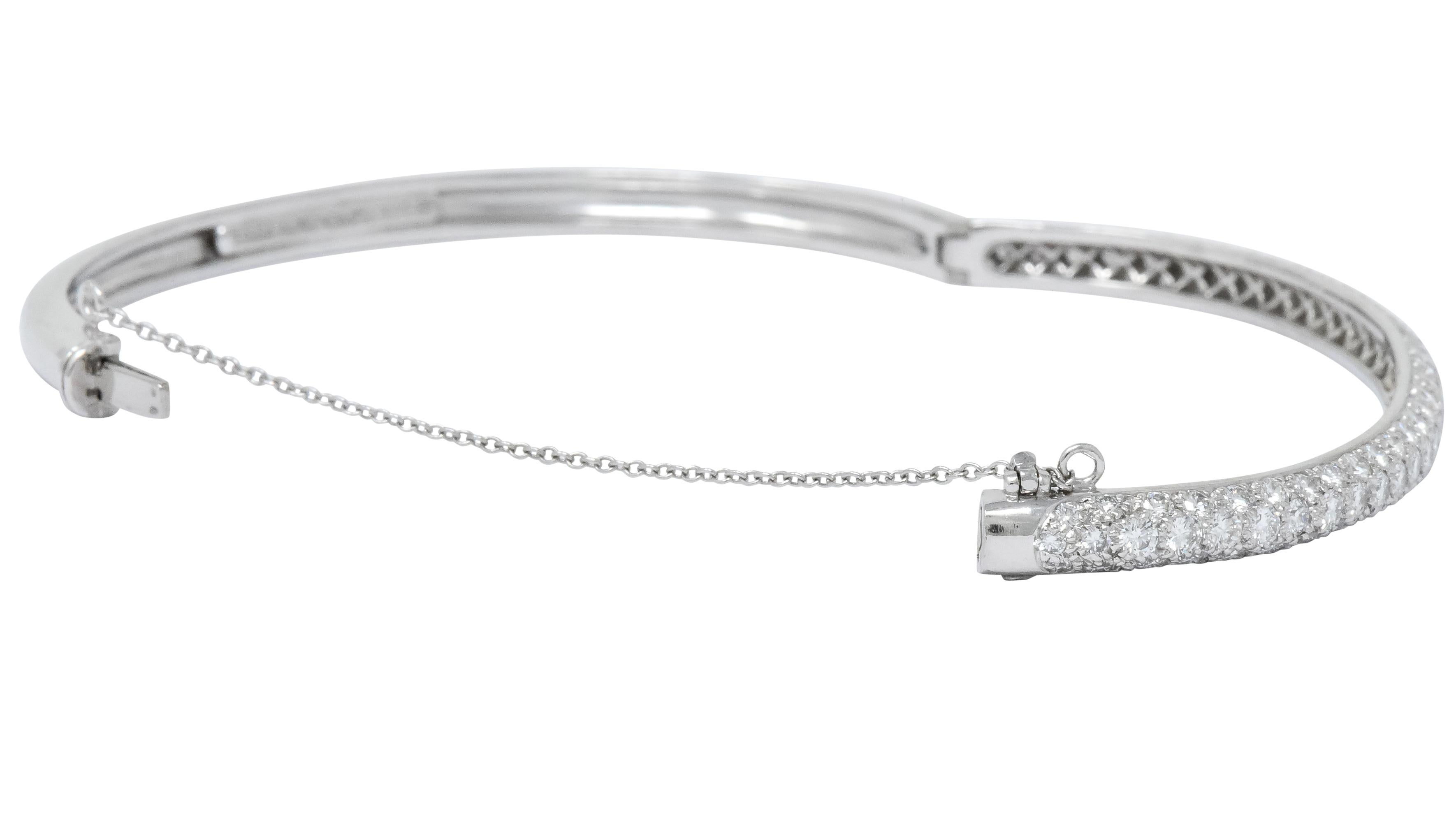 Tiffany & Co. 5.00 Carat Round Brilliant Diamond Platinum Bangle Bracelet 2