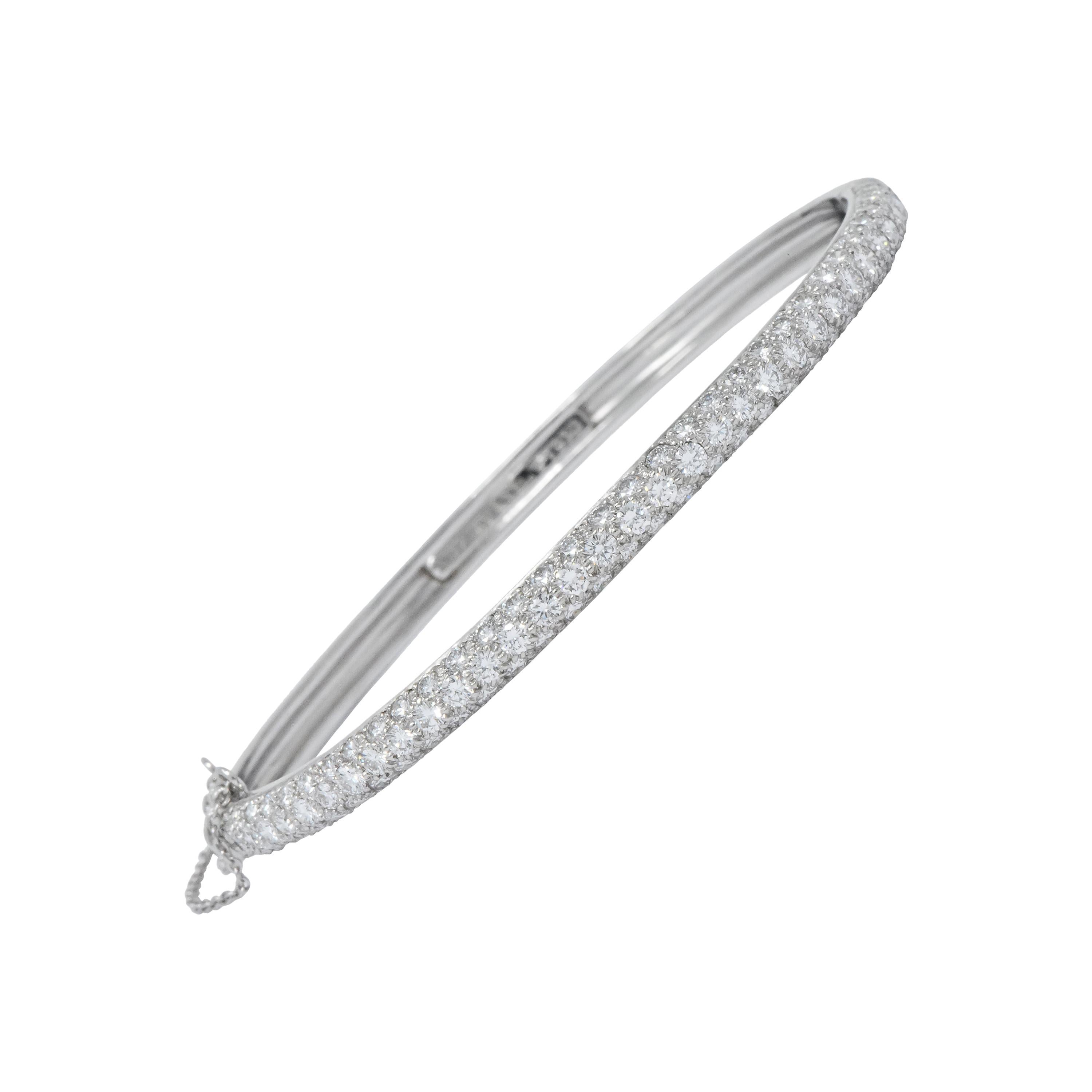 Tiffany & Co. 5.00 Carat Round Brilliant Diamond Platinum Bangle Bracelet