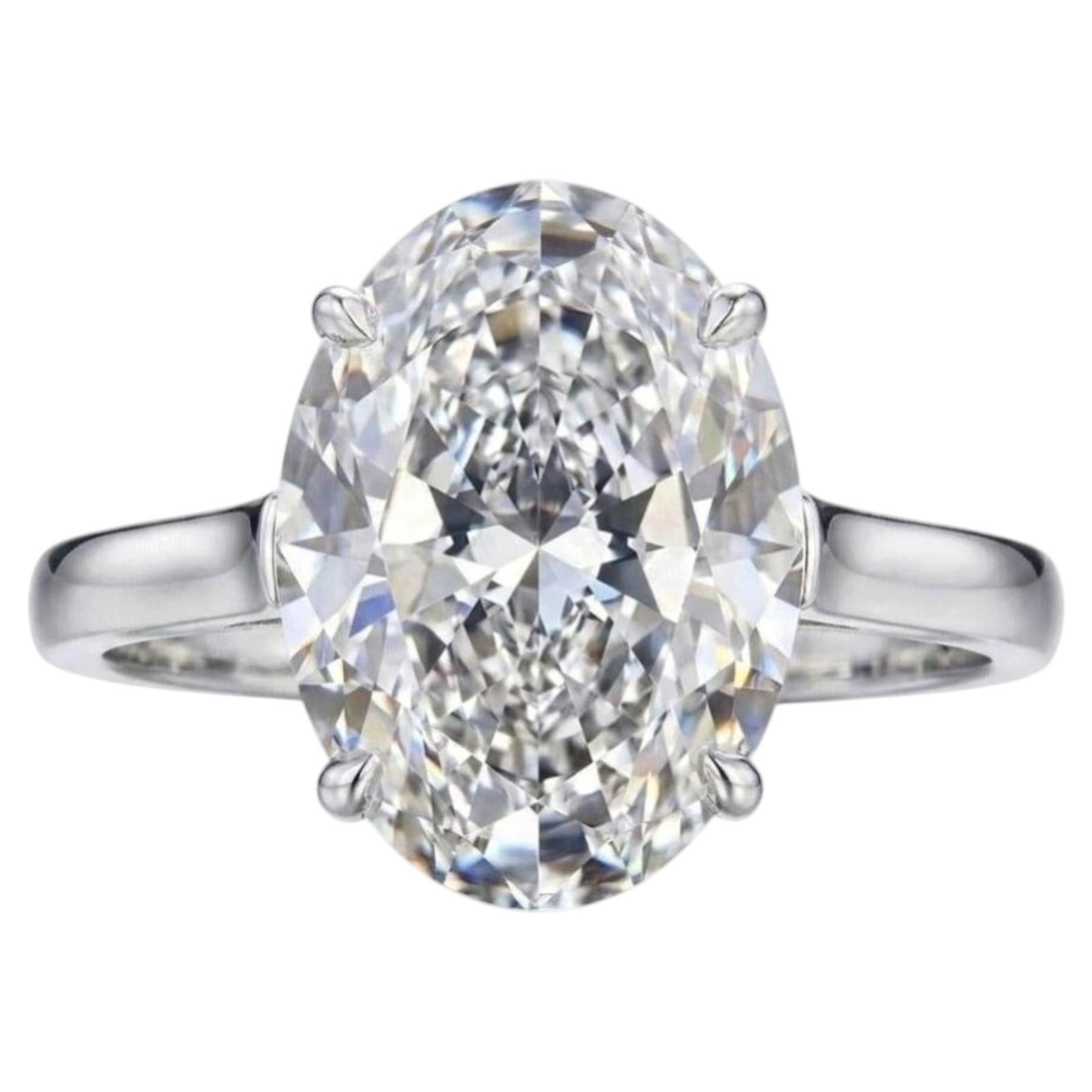 Tiffany & Co. 5.01 Carat Oval Diamond Engagement Ring For Sale
