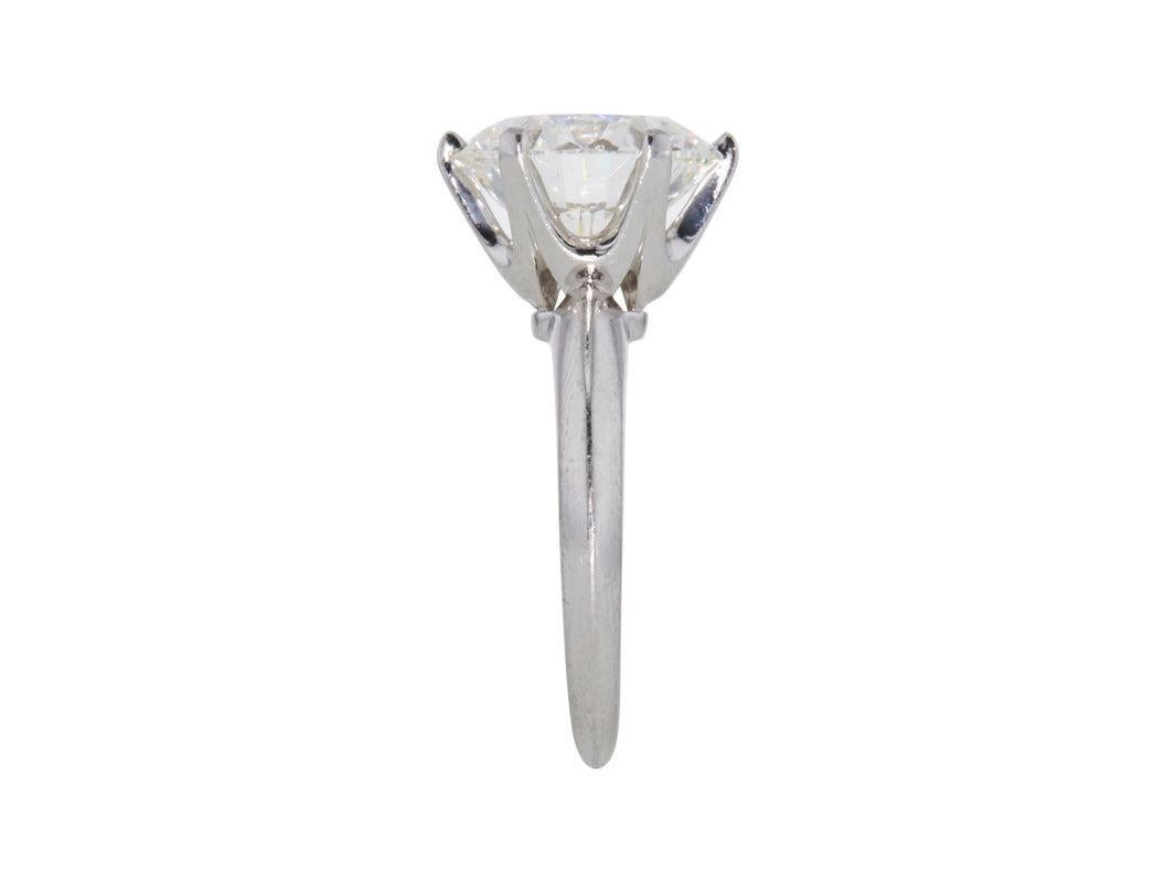 Platin-Verlobungsring von Tiffany & Co mit 5,25 Karat rundem Brillanten I-VS1 Diamant (Brillantschliff) im Angebot