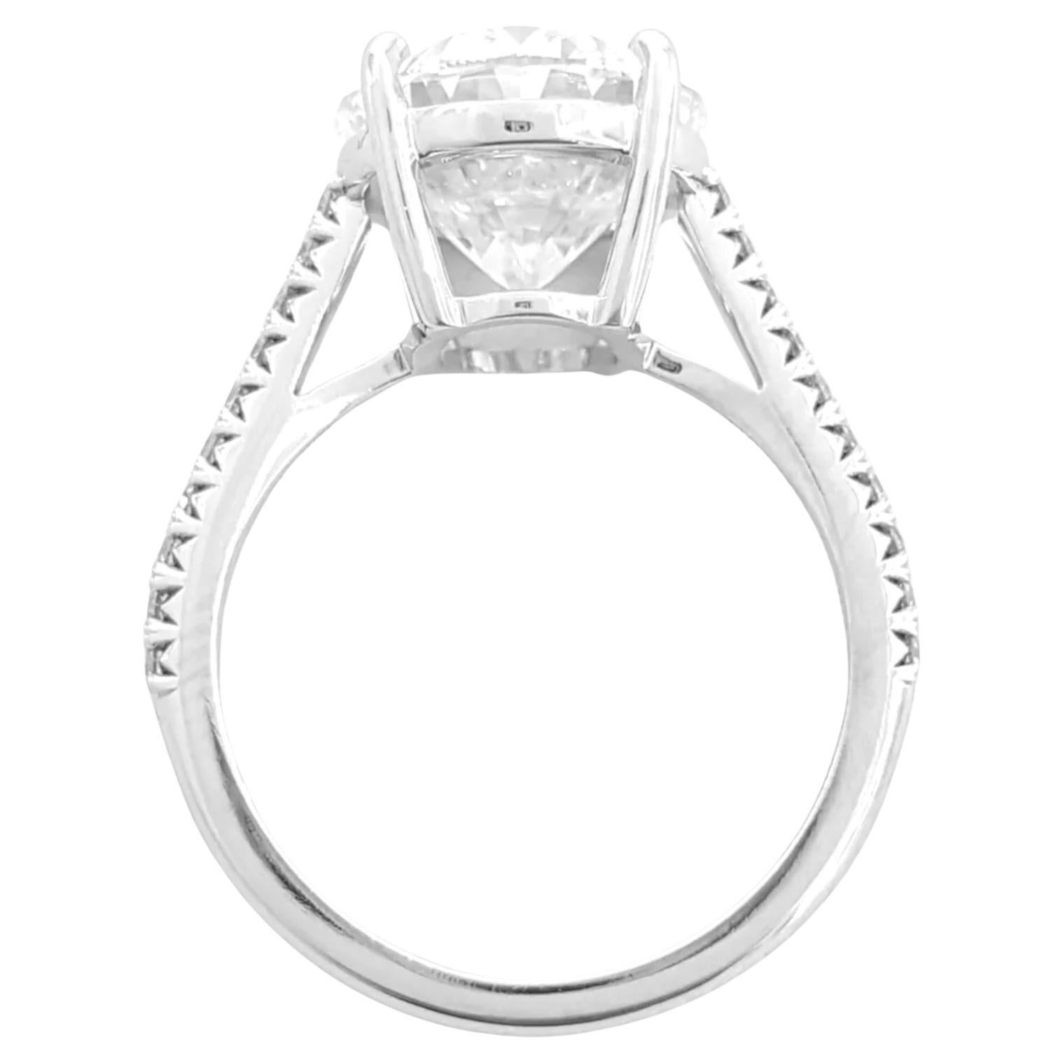 Contemporary Tiffany & Co. 5.26 Ct. Oval Brilliant Cut Diamond Engagement Ring For Sale