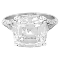 Tiffany & Co. 5.35 Ct Platinum Legacy Cushion Brilliant Cut Diamond Ring