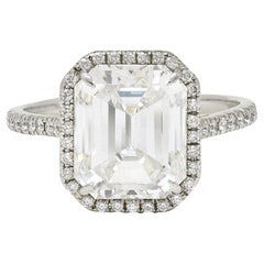 Tiffany & Co. 5.35 CTW Emerald Cut Diamond Platinum Soleste Engagement Ring