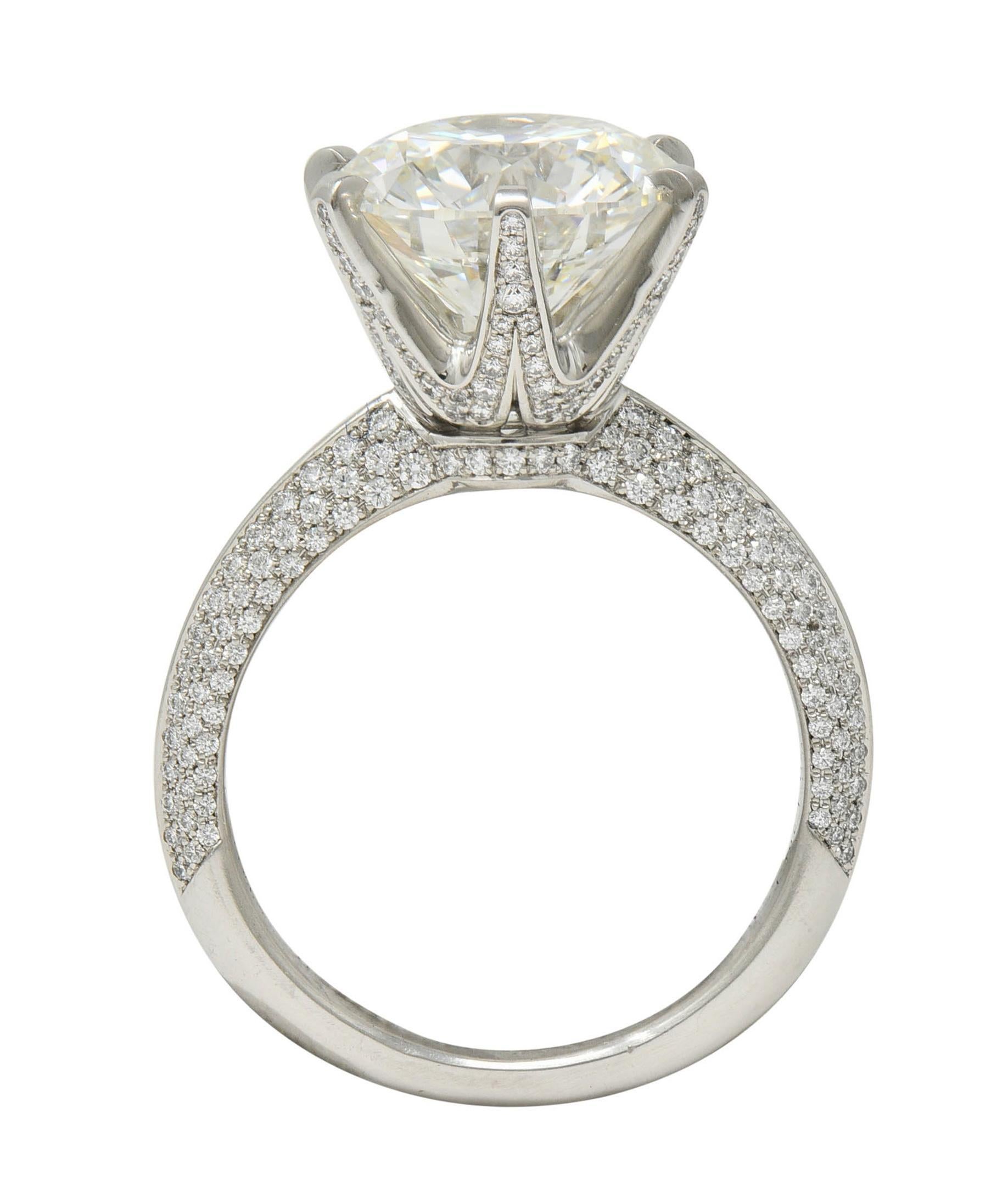 Tiffany & Co. 5.46 CTW Diamond Platinum Contemporary Pavé Engagement Ring GIA 5