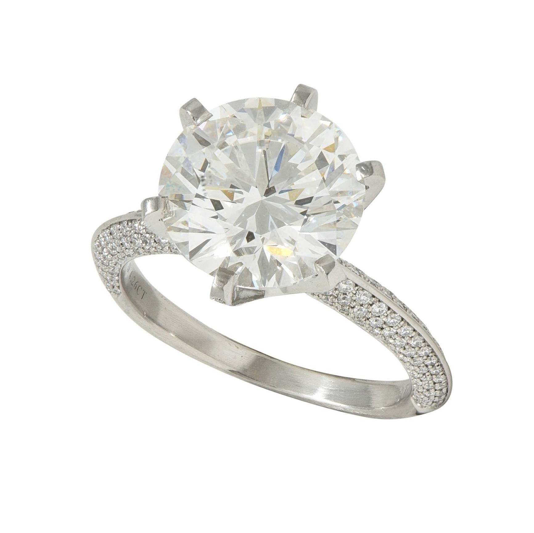 Tiffany & Co. 5.46 CTW Diamond Platinum Contemporary Pavé Engagement Ring GIA 6