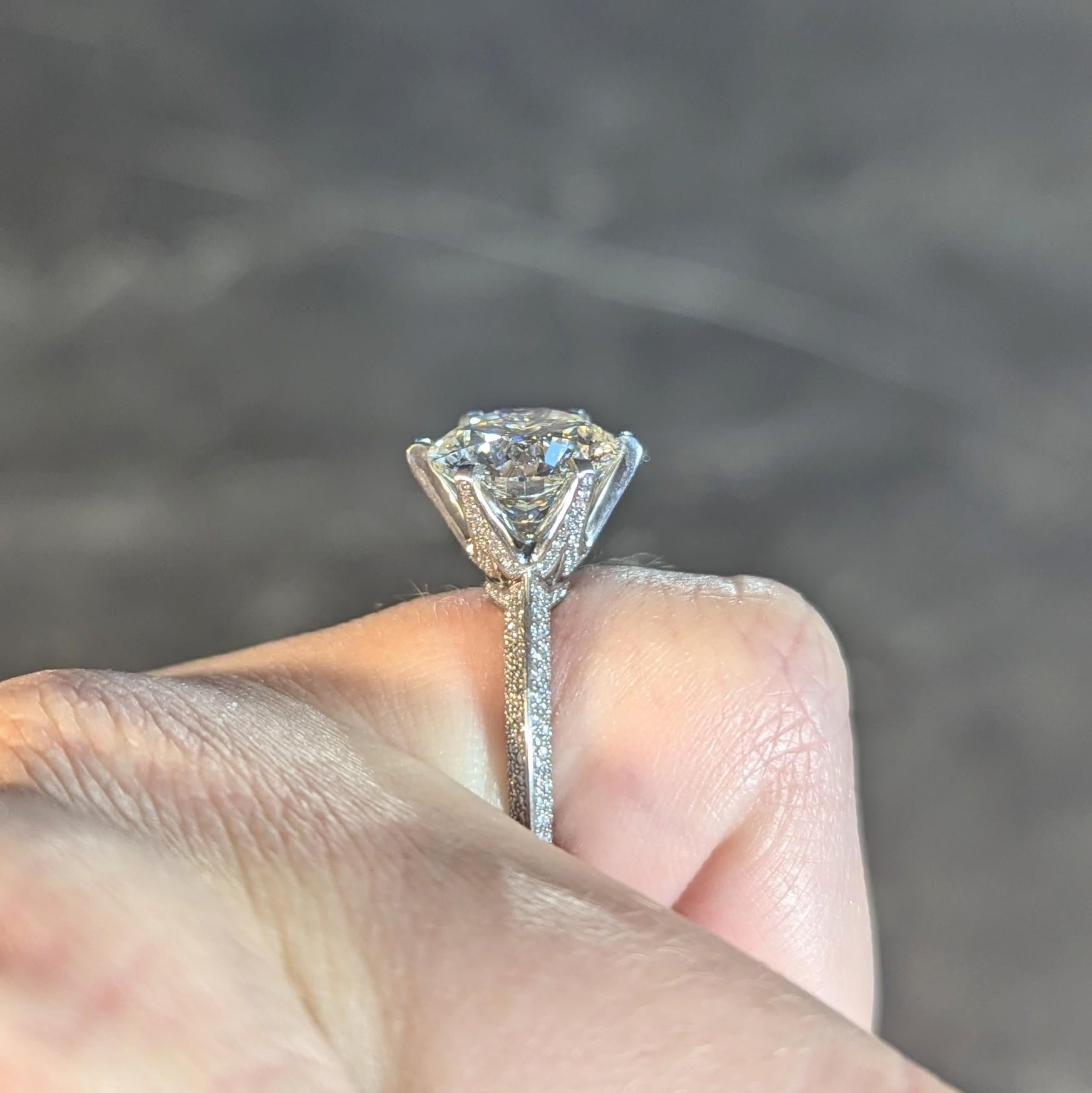 Tiffany & Co. 5.46 CTW Diamond Platinum Contemporary Pavé Engagement Ring GIA 7