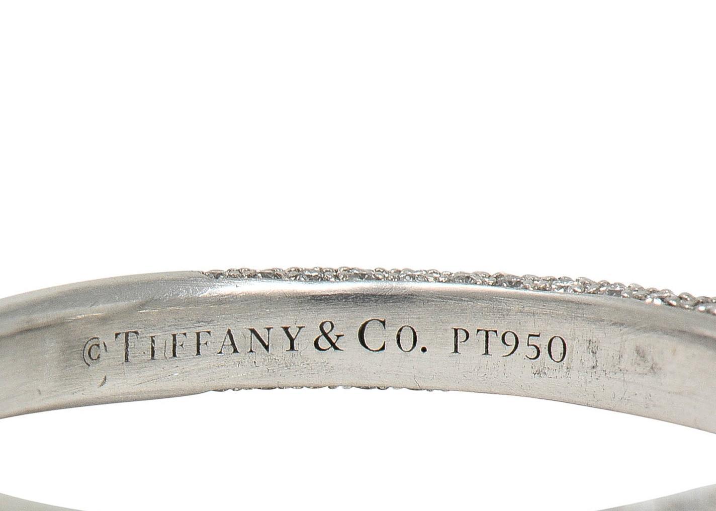 Tiffany & Co. 5.46 CTW Diamond Platinum Contemporary Pavé Engagement Ring GIA For Sale 3