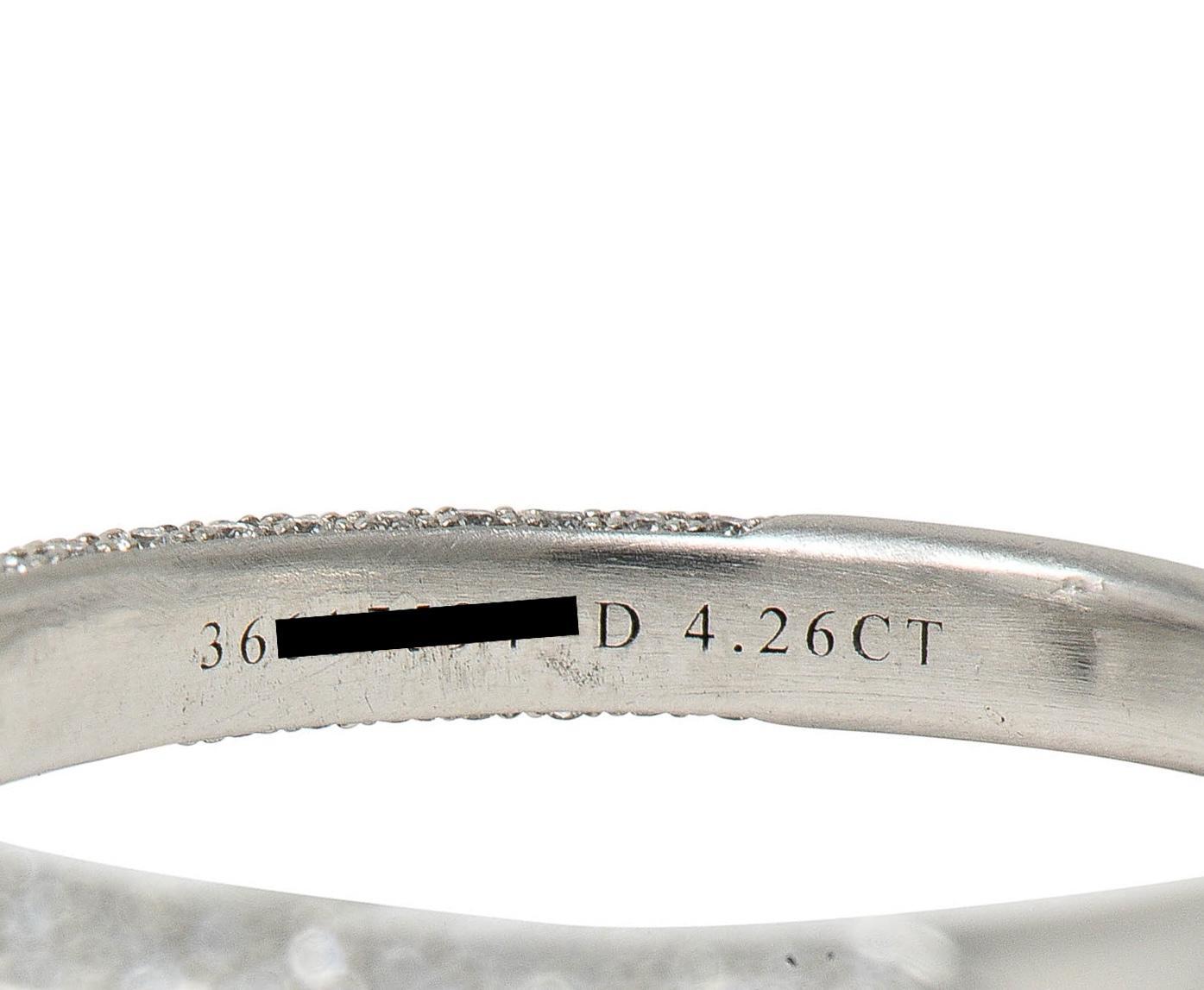 Tiffany & Co. 5.46 CTW Diamond Platinum Contemporary Pavé Engagement Ring GIA 4