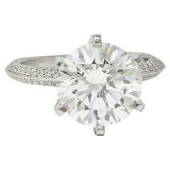Tiffany & Co. 5.46 CTW Diamond Platinum Contemporary Pavé Engagement Ring GIA