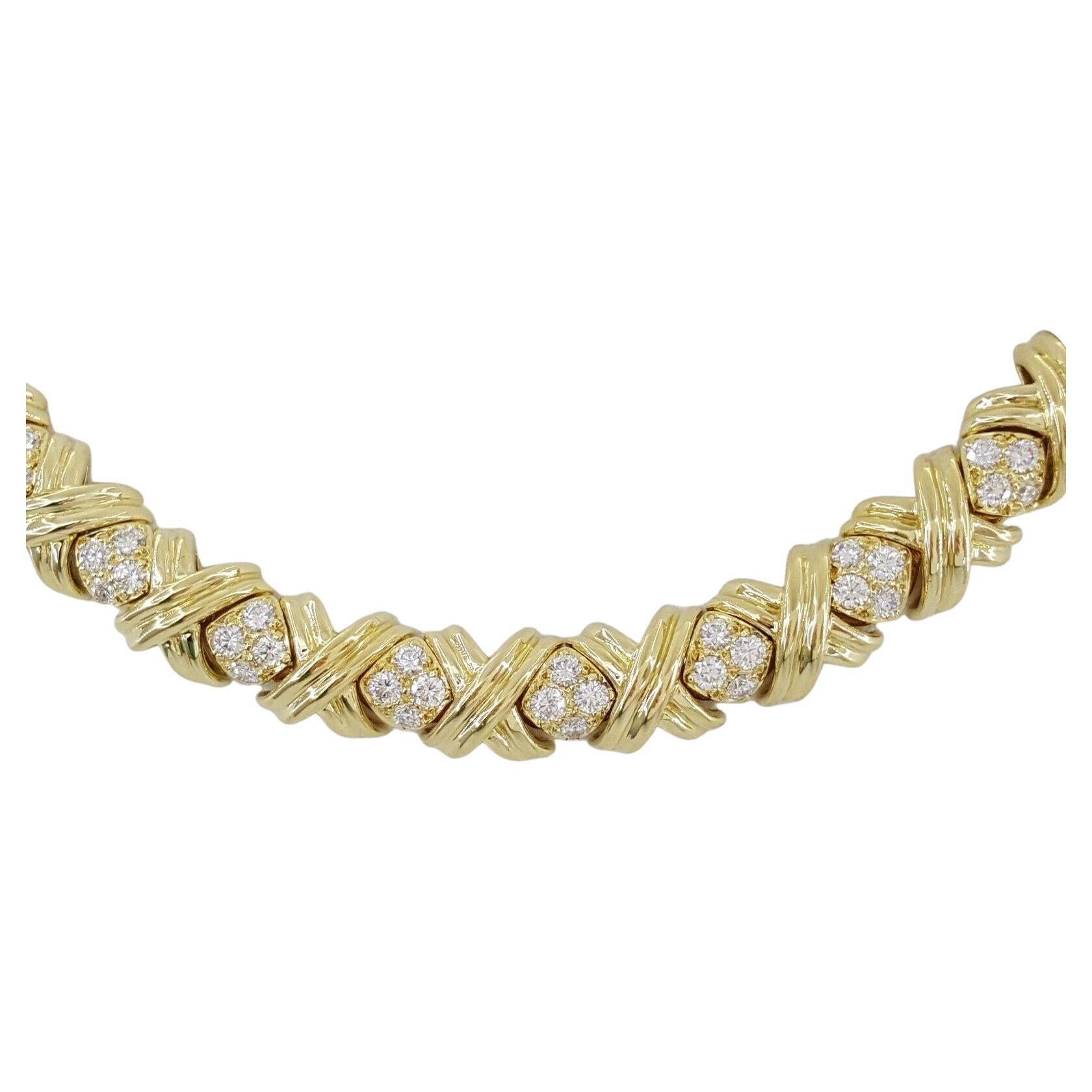 Round Cut Tiffany & Co. 5.5 Carat Round Brilliant Cut Diamond Necklace For Sale