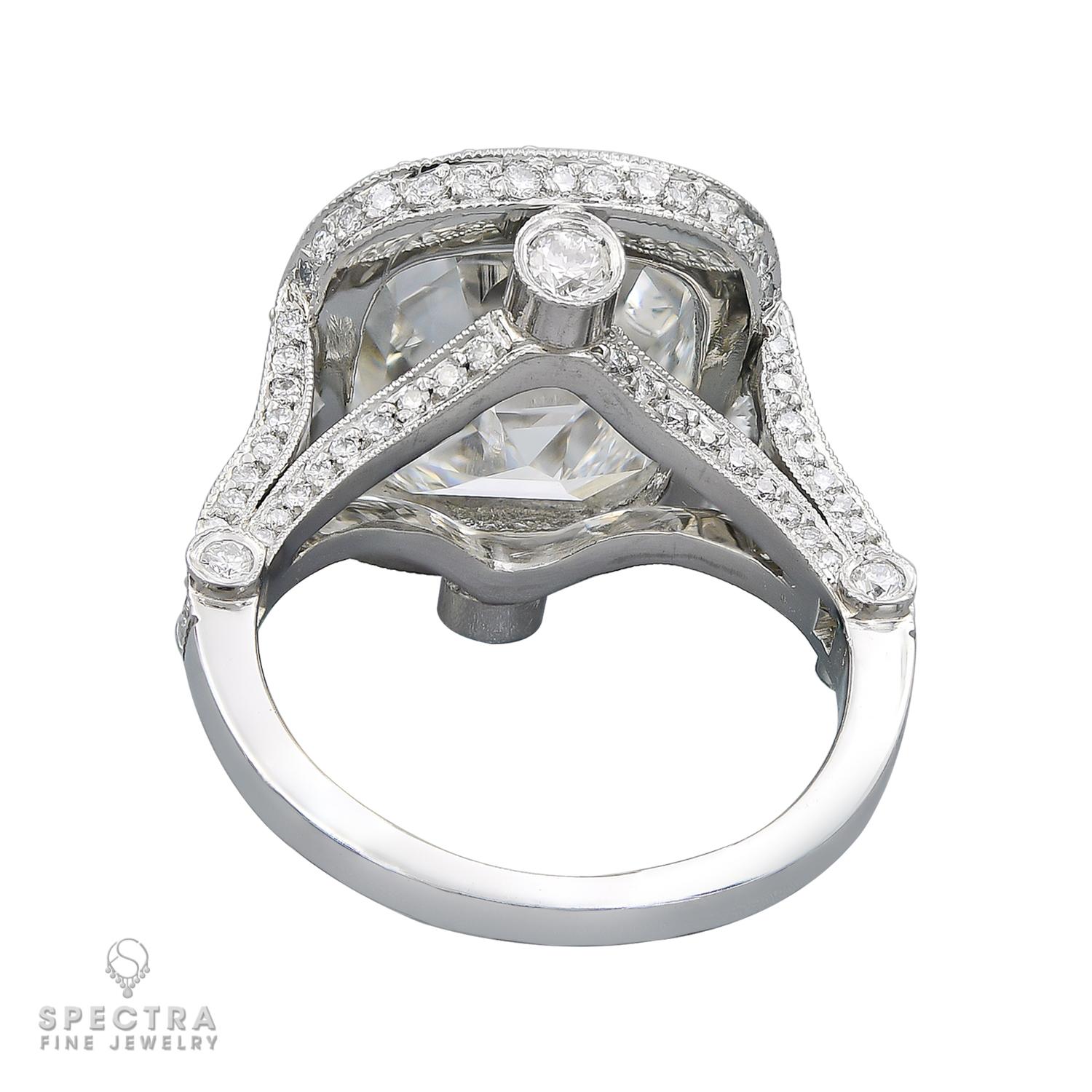 Cushion Cut Tiffany & Co. 5.56 Carat Cushion Diamond Engagement Ring For Sale