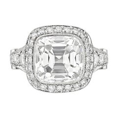 Tiffany 
Co 5.56 Carat E VS2 Cushion Cut Diamond Legacy Platinum Ring