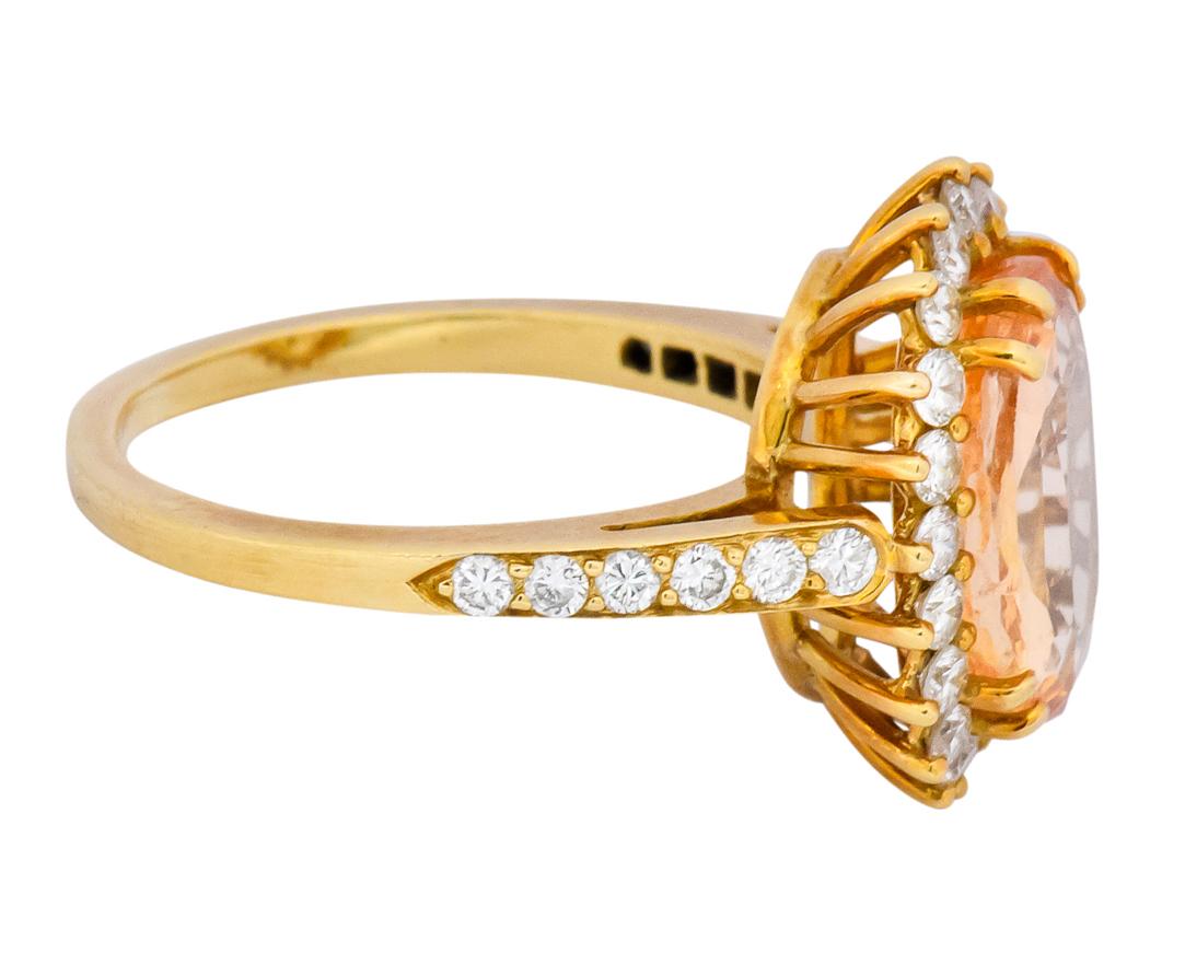 Modern Tiffany & Co. 5.60 Carat No Heat Orange Sapphire Diamond 18 Karat Gold Ring GIA