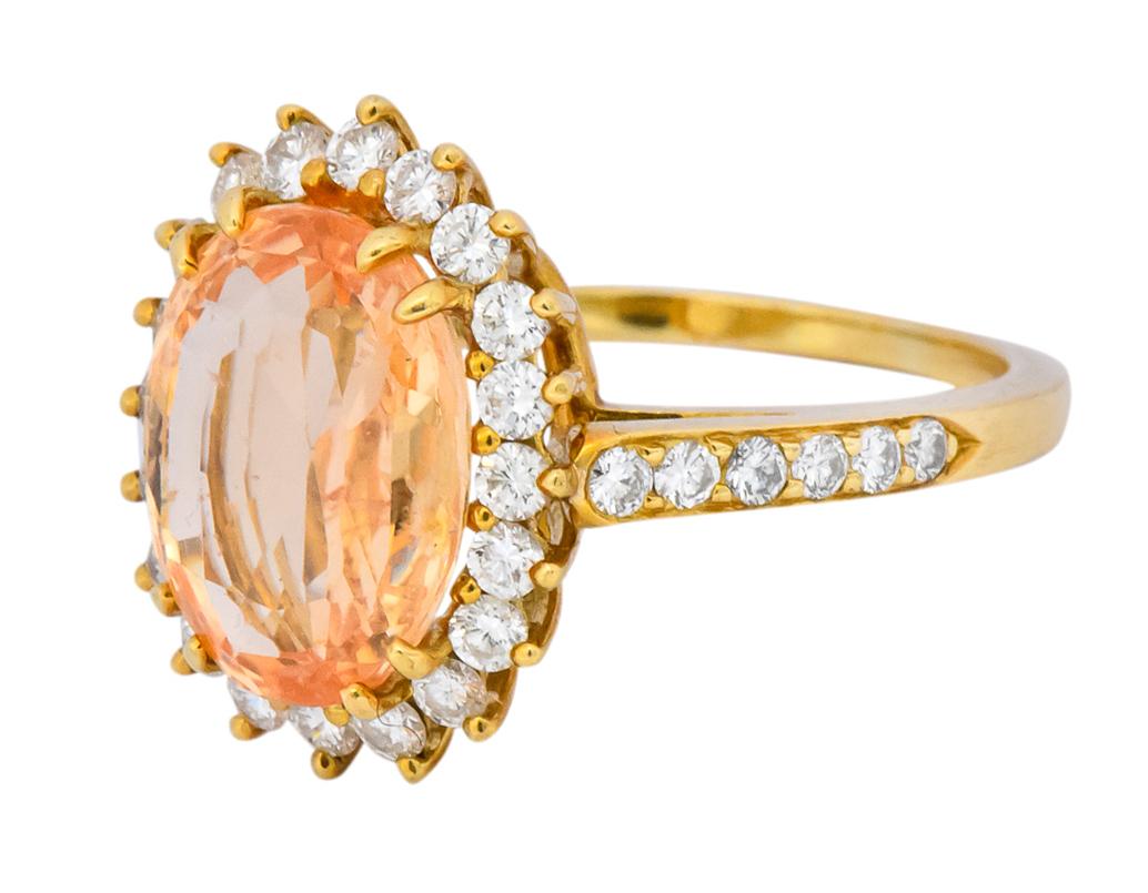 Tiffany & Co. 5.60 Carat No Heat Orange Sapphire Diamond 18 Karat Gold Ring GIA 1