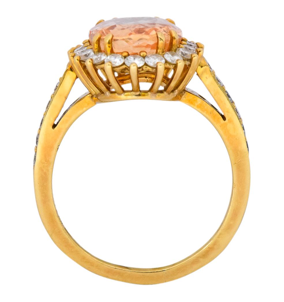 Tiffany & Co. 5.60 Carat No Heat Orange Sapphire Diamond 18 Karat Gold Ring GIA 2