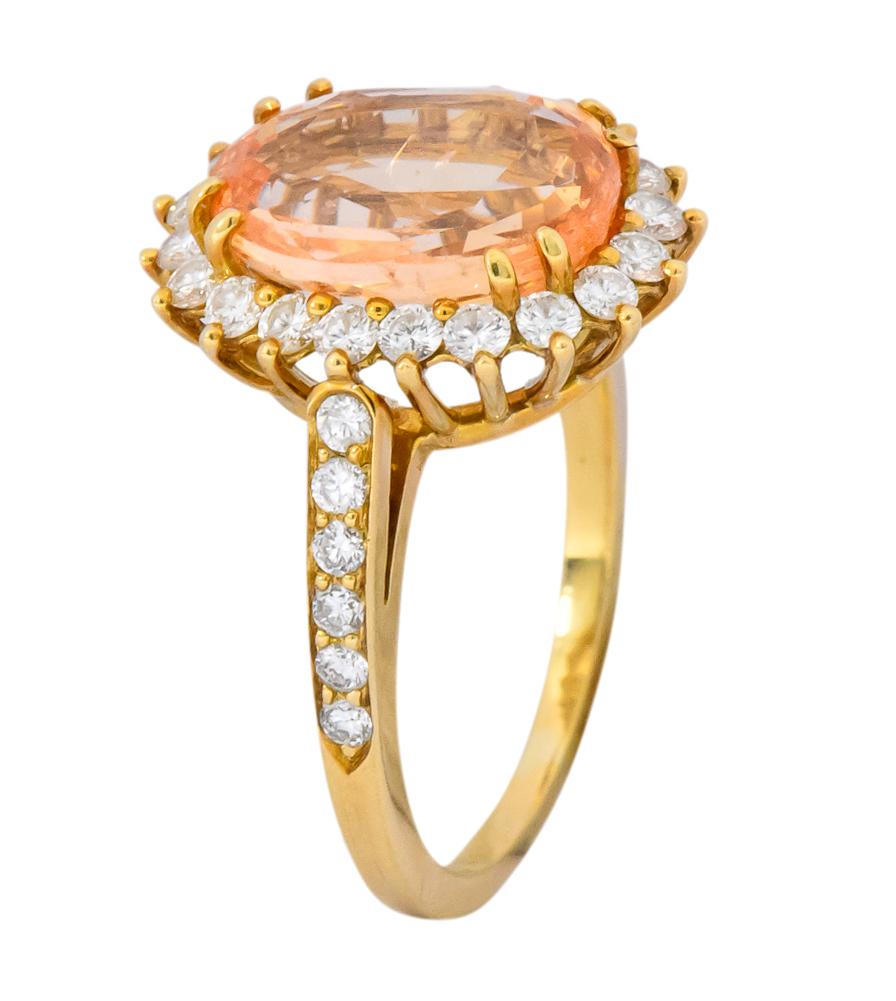 Tiffany & Co. 5.60 Carat No Heat Orange Sapphire Diamond 18 Karat Gold Ring GIA 3