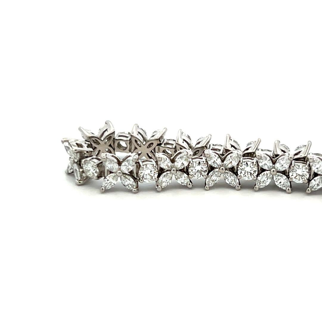 Tiffany & Co. Bracciale in platino con diamanti rotondi e marquise da 5,99 carati in vendita 6