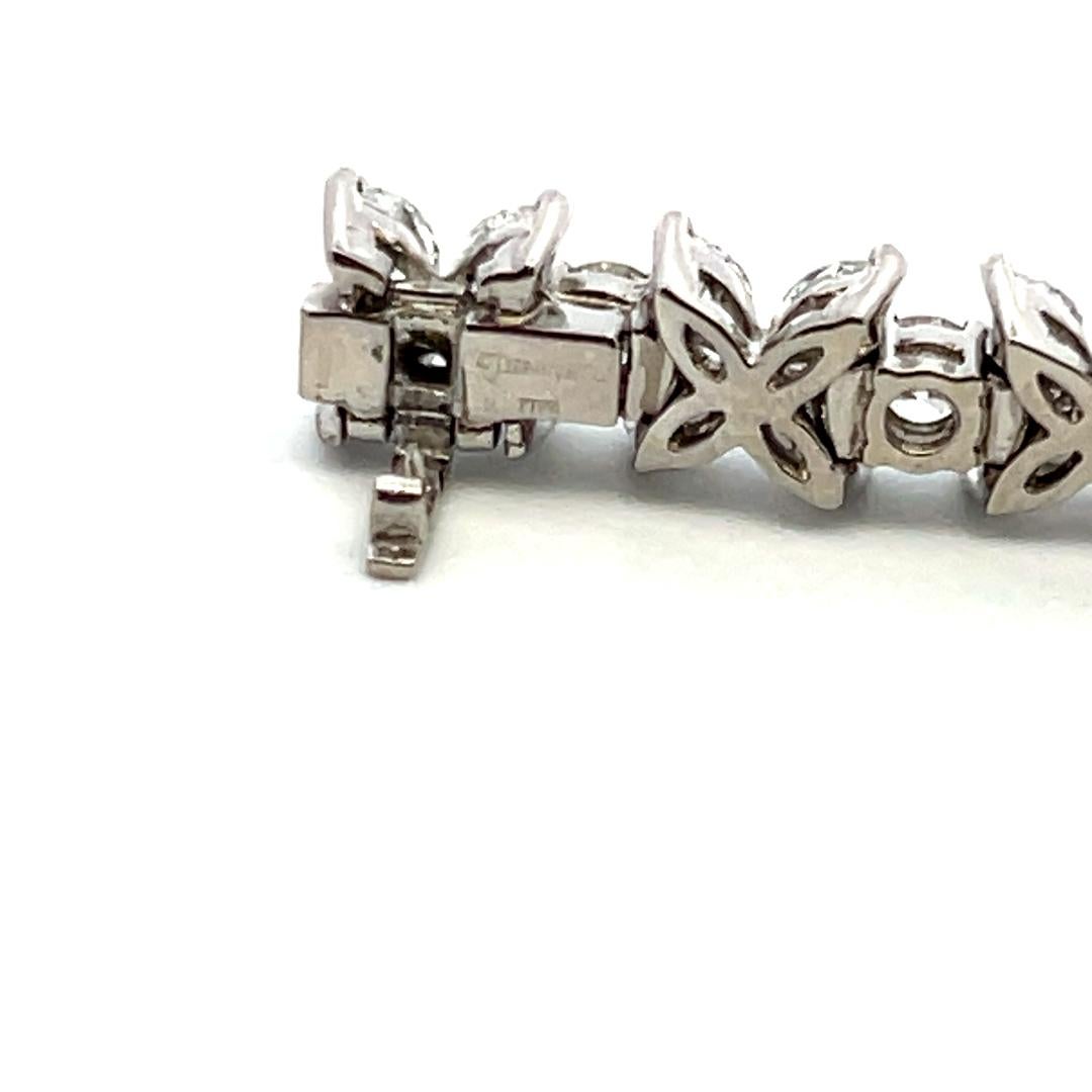 Tiffany & Co. Bracciale in platino con diamanti rotondi e marquise da 5,99 carati in vendita 4