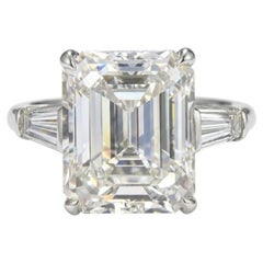 Tiffany & Co. 6 Carat Emerald Cut Diamond Three-Stone Engagement Ring Platinum