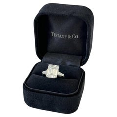Tiffany & Co. 6 Carat Emerald Cut Diamond Three-Stone Engagement Ring Platinum