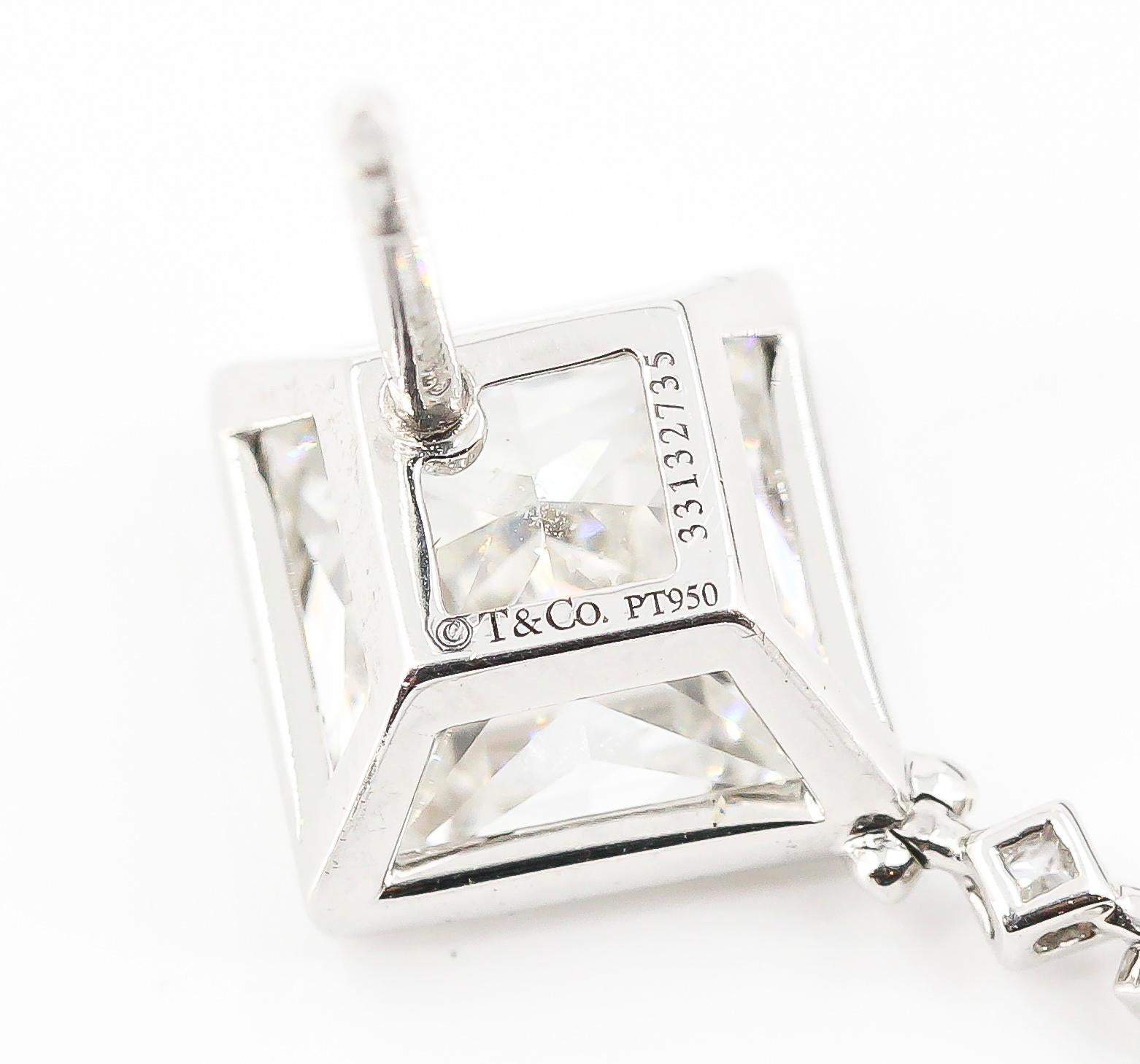 tiffany platinum diamond earrings