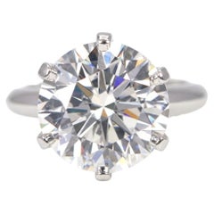 Tiffany & Co. 6 Carat Round Diamond Solitaire Engagement Ring in Platinum
