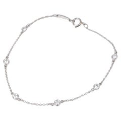 Used Tiffany & Co. 6 Diamond Platinum Elsa Peretti Diamonds By The Yard Bracelet