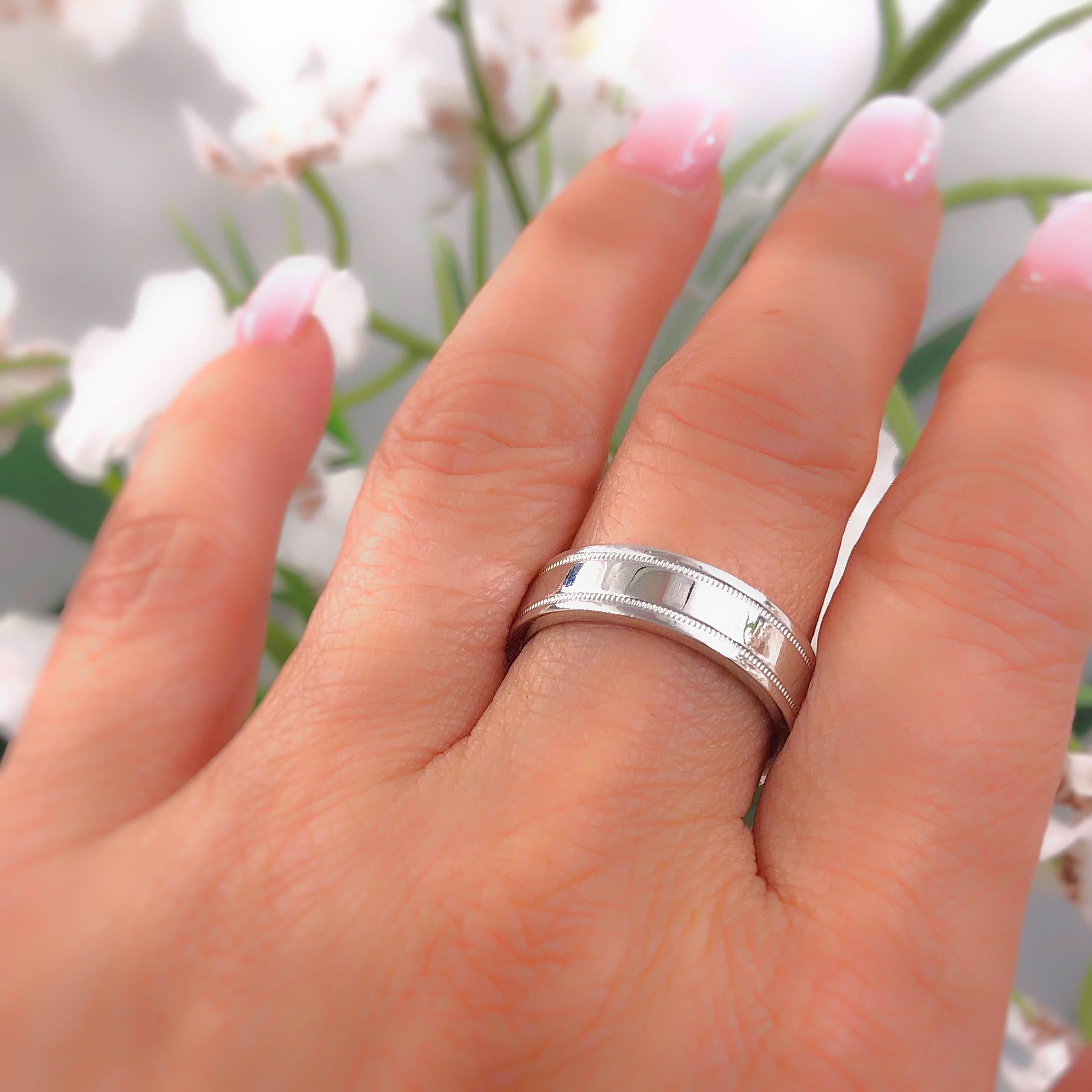 Double Milgrain Tiffany Milgrain Wedding Band Ring Tiffany Double