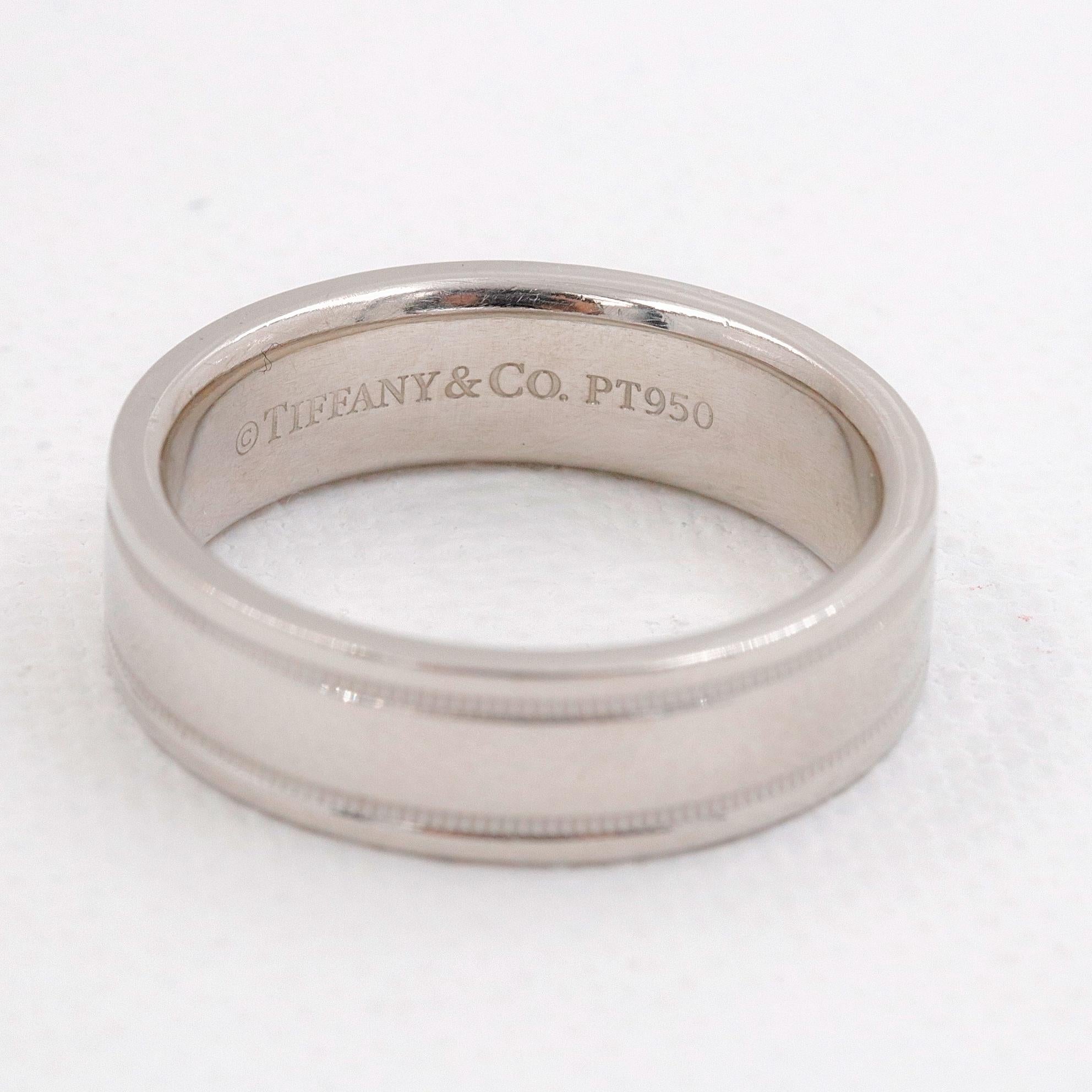Tiffany & Co. Essential Double Milgrain Band Ring in Platinum 1
