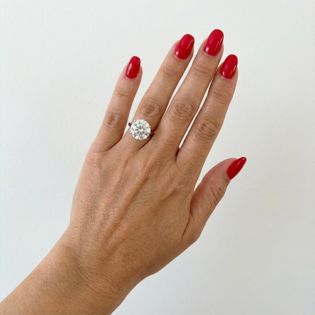 Bague de fiançailles solitaire en platine (PT950) à 6 branches de Tiffany & Co. ornée d'un diamant rond brillant de 3,14 carats à couper le souffle. Le diamant est la pièce maîtresse du design classique à 6 branches de Tiffany - élevant la pierre