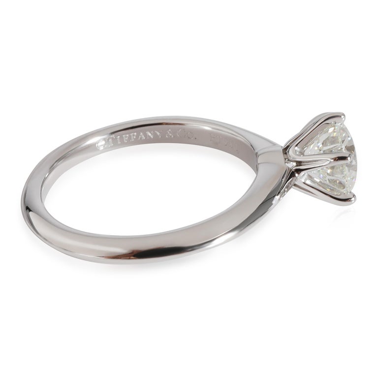 Tiffany and Co. 6 Prong Setting Diamond Solitaire Ring in Platinum For ...