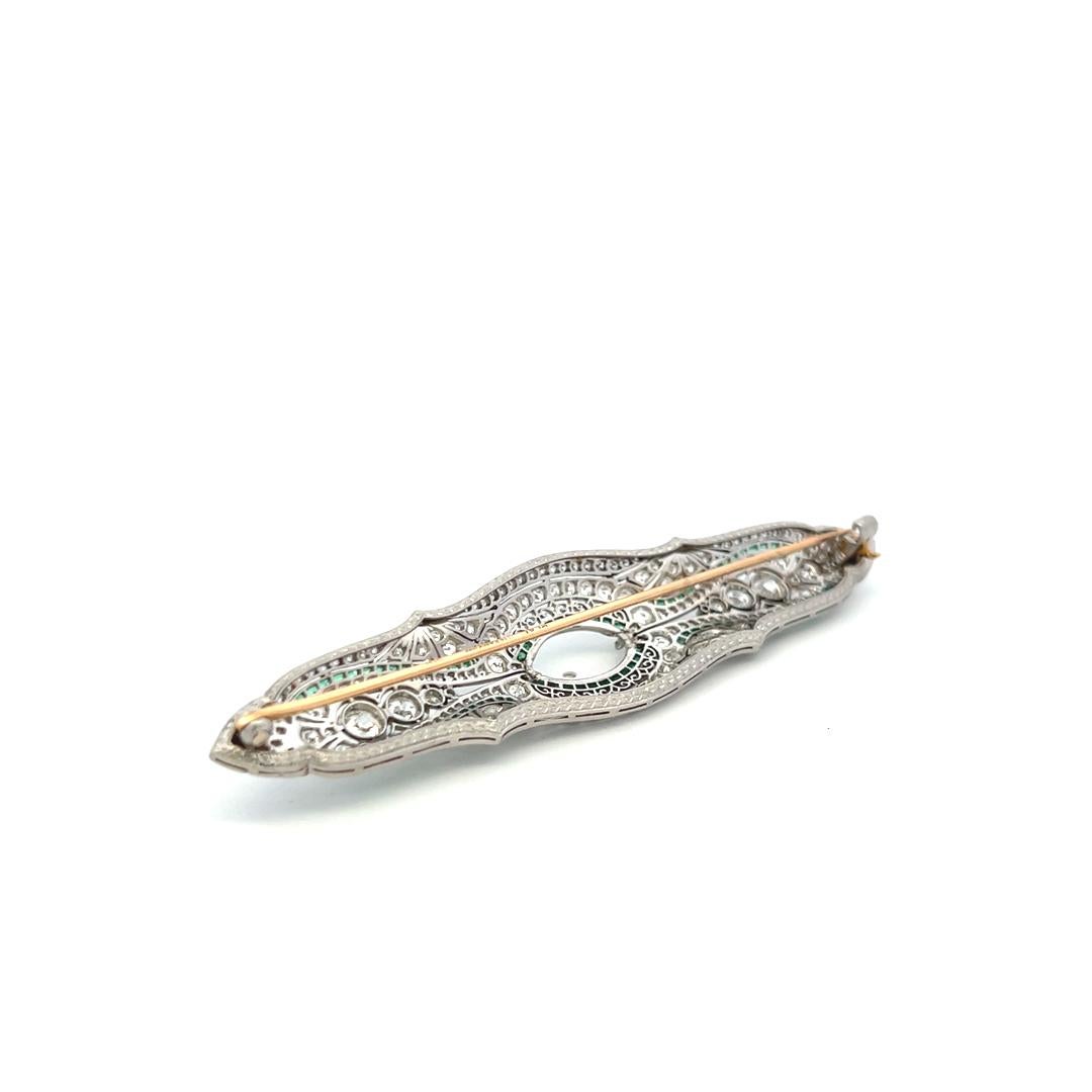Alfiler de platino con diamante redondo de 6,00 quilates y esmeralda de 1,50 quilates Tiffany & Co. en venta 6
