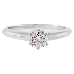 Tiffany & Co. .61 Carat Diamond Knife Edge Engagement Ring and Wedding Band