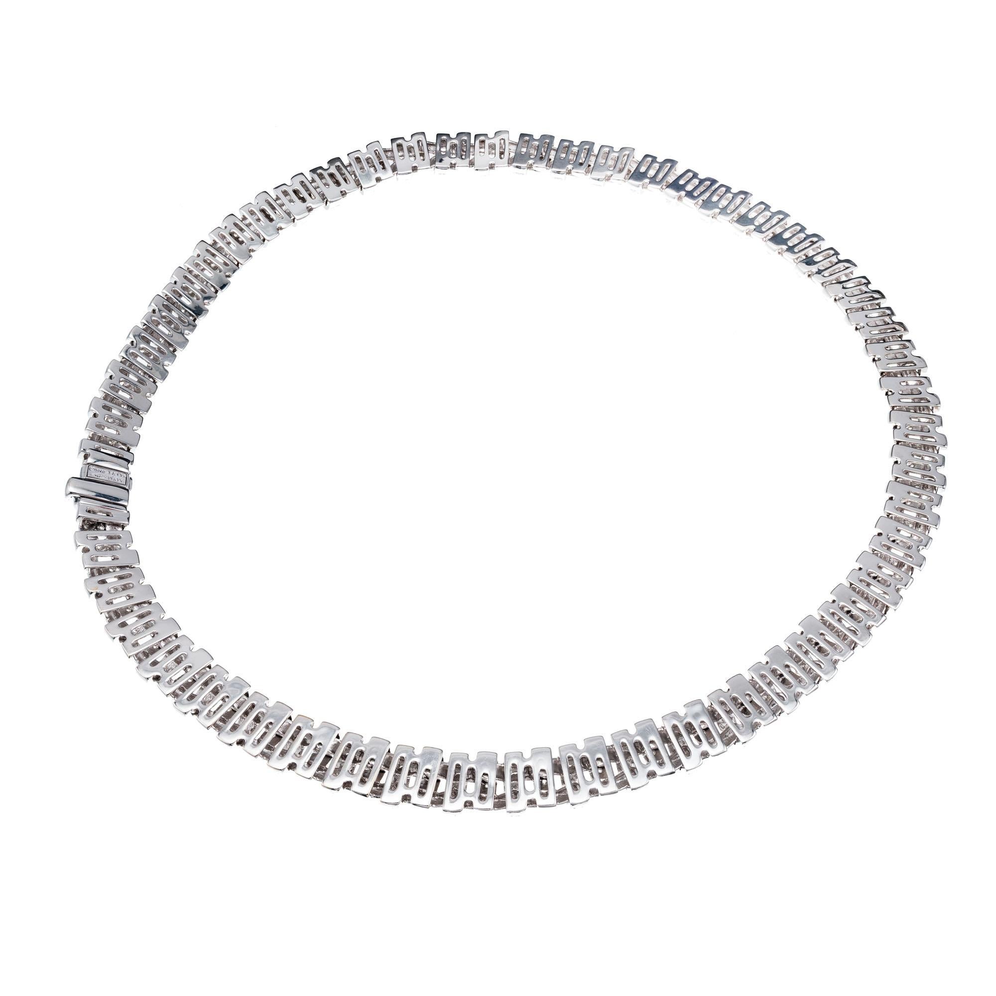 Round Cut Tiffany & Co. 6.20 Carat Diamond White Gold Necklace