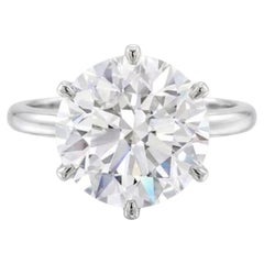 Tiffany & Co. 6.3 Carat Diamond Platinum Knife Edge Solitaire Engagement