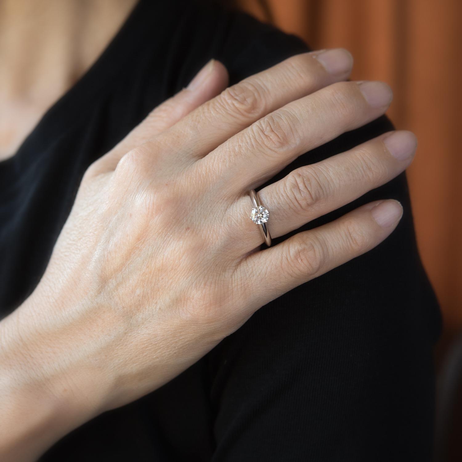 Tiffany & Co .64ct Diamond Engagement Ring Setting Platinum Estate Certificate 5 en vente 4