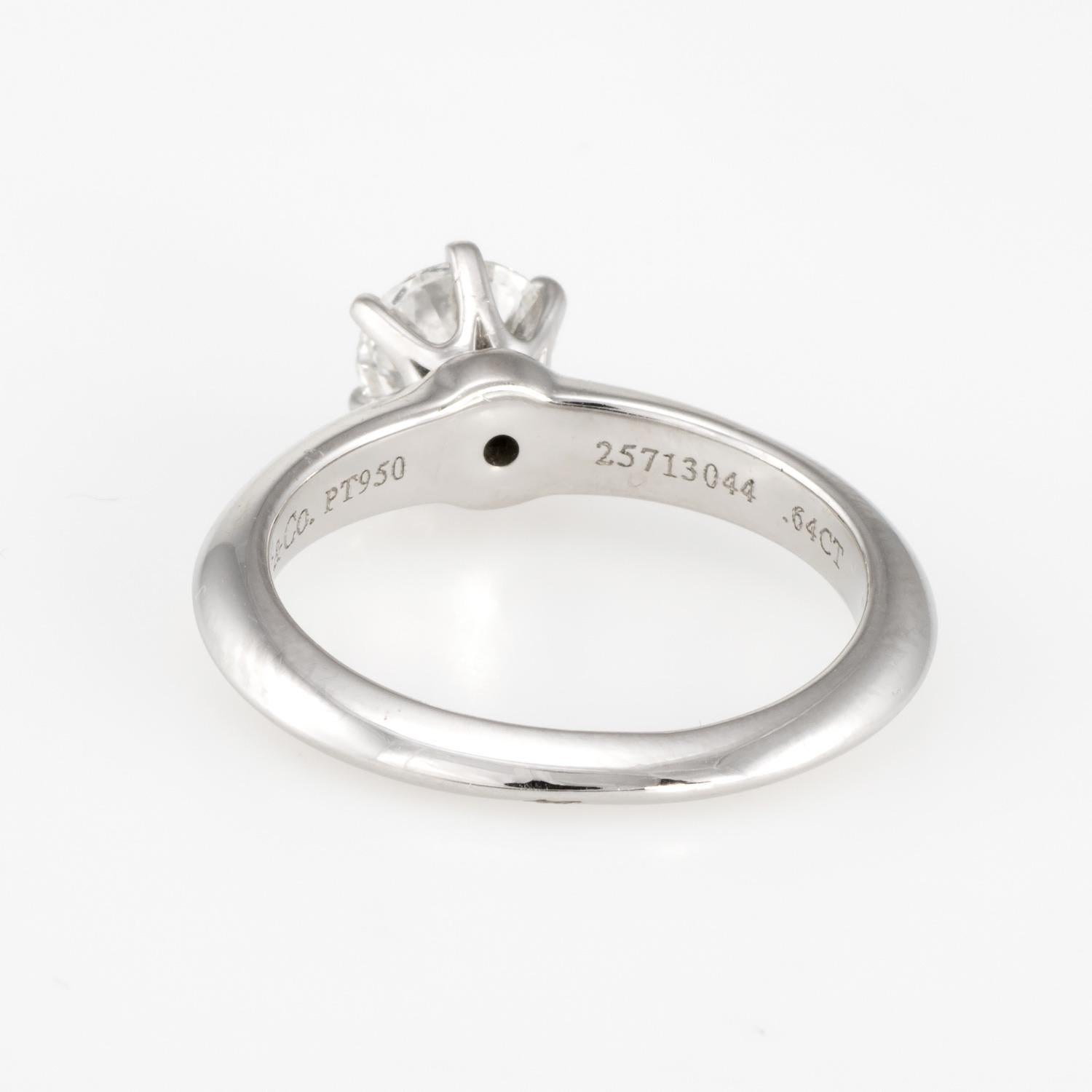 Tiffany & Co .64ct Diamond Engagement Ring Setting Platinum Estate Certificate 5 Bon état - En vente à Torrance, CA