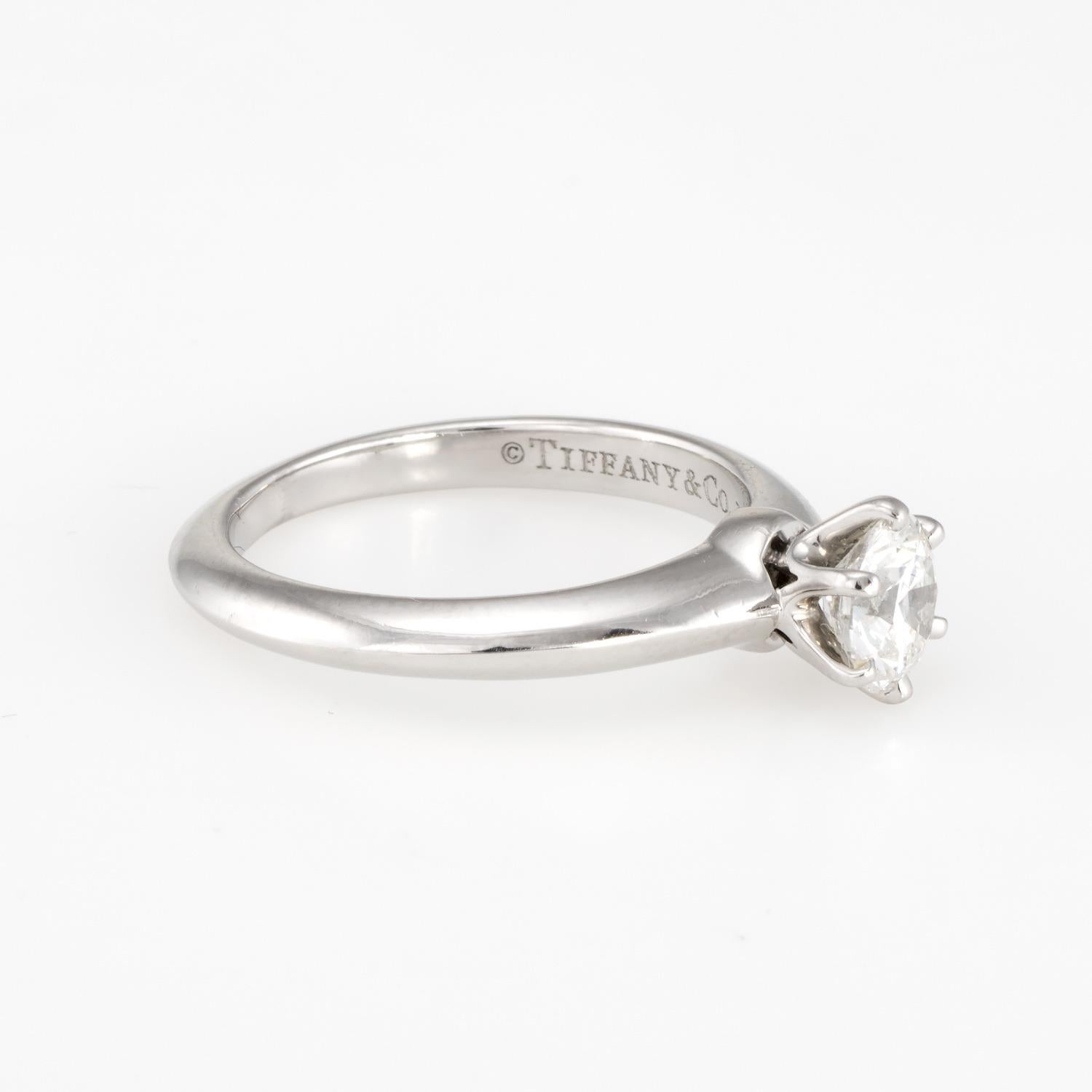 Tiffany & Co .64ct Diamond Engagement Ring Setting Platinum Estate Certificate 5 Pour femmes en vente