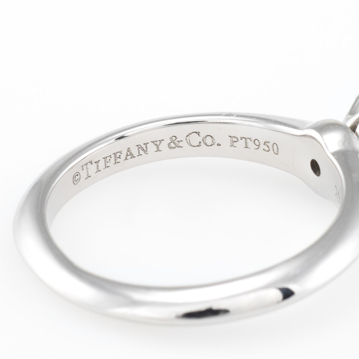 Tiffany & Co .64ct Diamond Engagement Ring Setting Platinum Estate Certificate 5 en vente 2