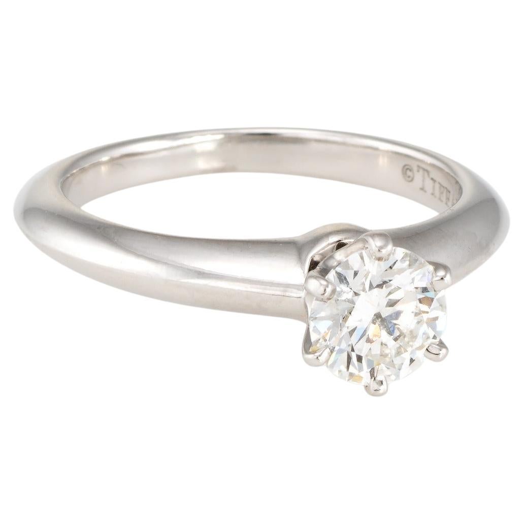 Tiffany & Co .64ct Diamond Engagement Ring Setting Platinum Estate Certificate 5 en vente