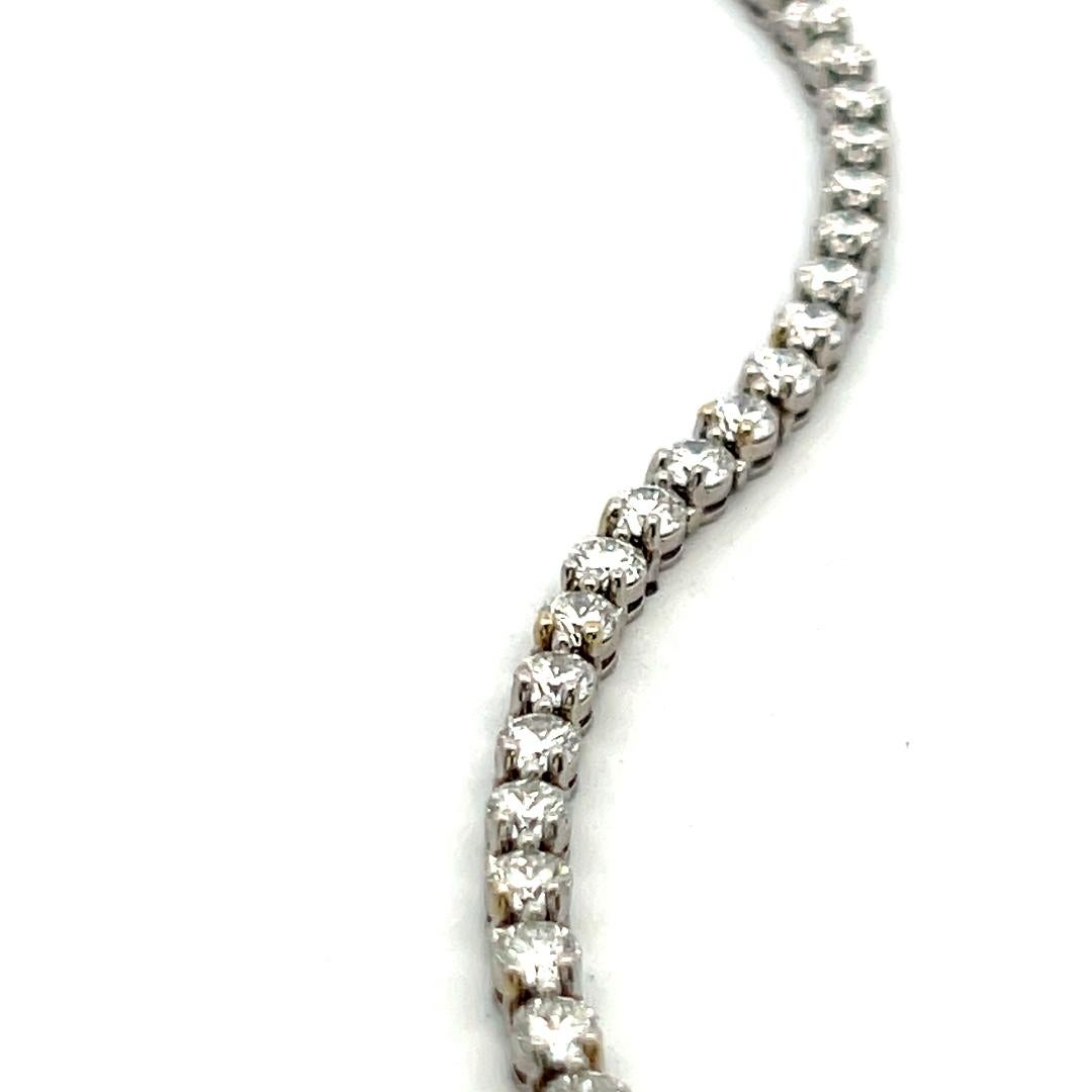 Tiffany & Co Pulsera de tenis de platino con diamantes redondos y en forma de marqués de 6,59 quilates en venta 5