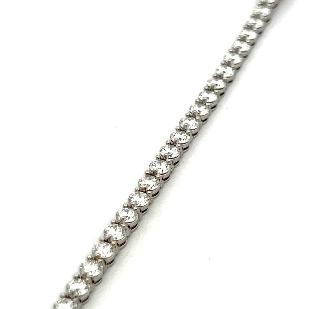 Tiffany & Co Pulsera de tenis de platino con diamantes redondos y en forma de marqués de 6,59 quilates en venta 3