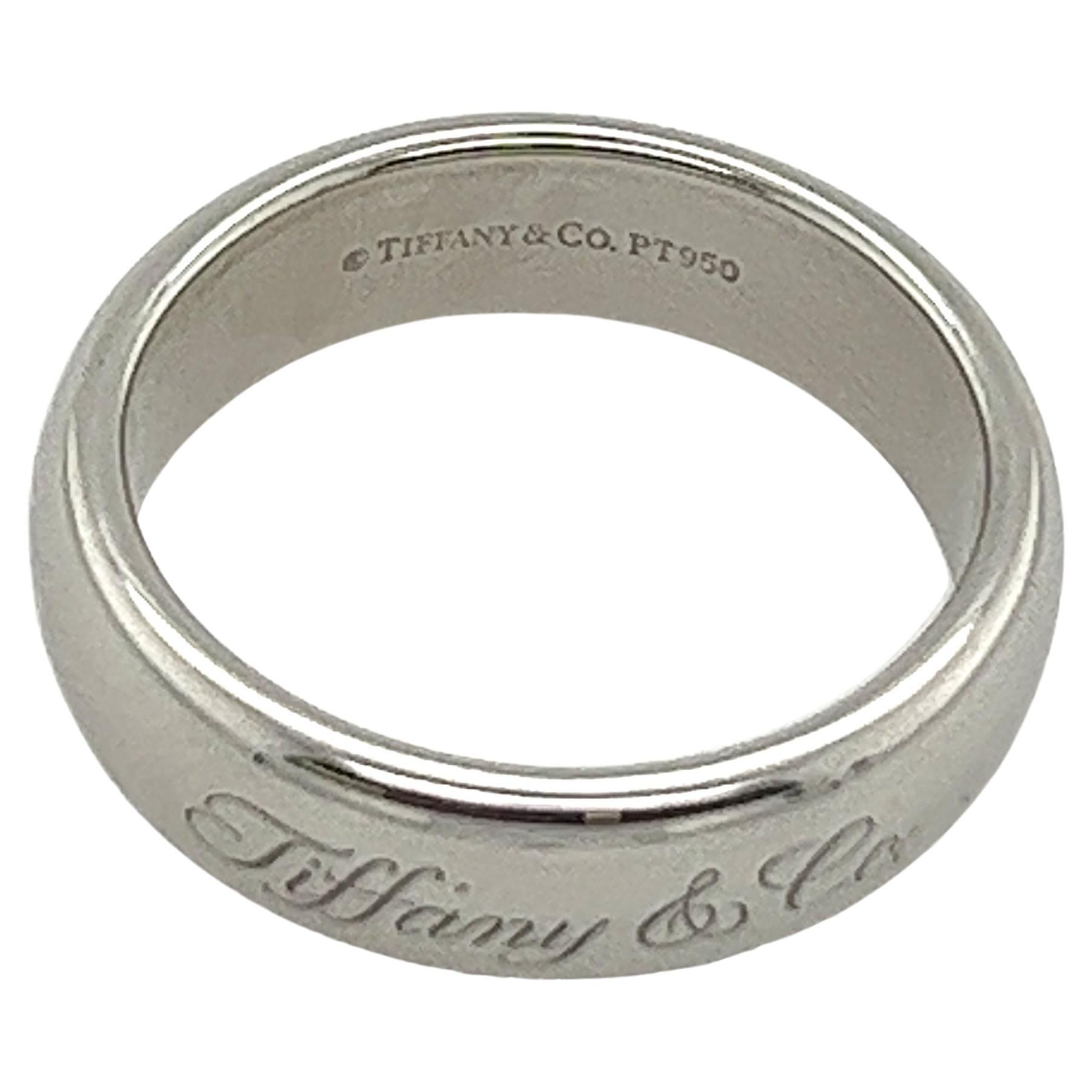 Tiffany & Co 6mm Lucida Wedding Band in Platinum  For Sale