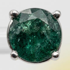 Tiffany & Co. 7 Carat Emerald Platinum Stud Earrings