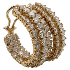Boucles d'oreilles créoles Tiffany & Co. en or 18 carats, ornées d'un diamant rond taille brillant de 7 carats