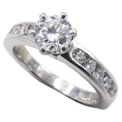 Tiffany & Co. .70 Carat F VVS2 Platinum Diamond Channel Set Engagement Ring