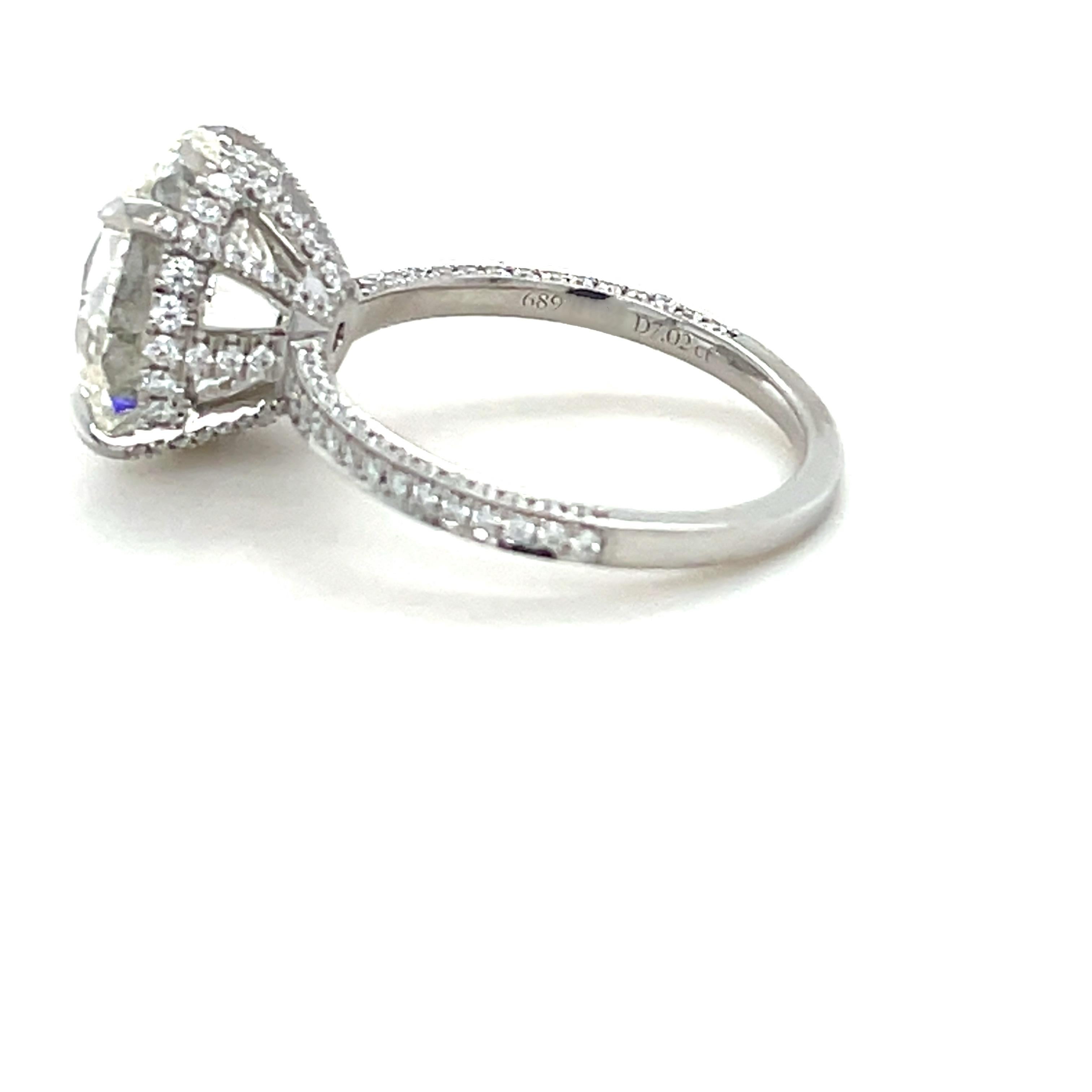 Women's Tiffany & Co., 7.02 Carats Diamond Engagement Ring For Sale